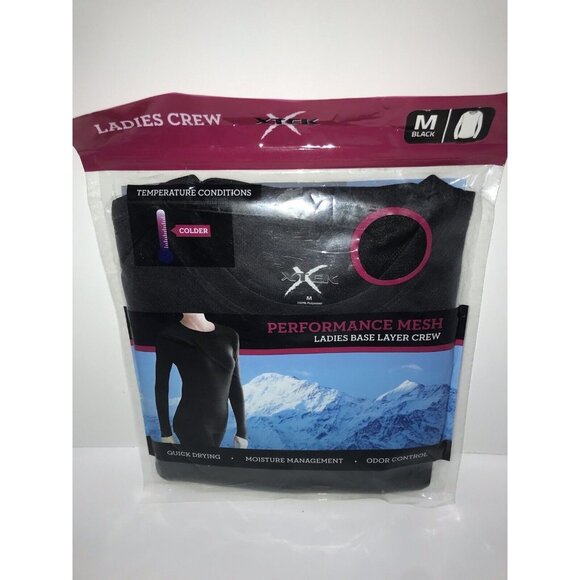 Xtek Performance Mesh Base Layer Crew Top Women Medium Black (APO-172-1) NWT - Picture 1 of 2